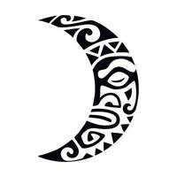 Luna nel maori polinesiano stile. tatuaggio schizzo vettore