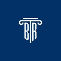 br iniziale logo monogramma con semplice pilastro icona vettore