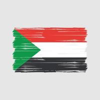 pennello bandiera del sudan. bandiera nazionale vettore