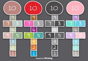 4 Doodle Style Hopscotch Games / Elementi vettoriali