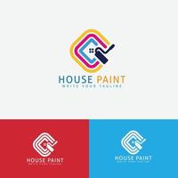 vero tenuta Casa pittura logo design modello. il concetto per pittori scelta, Casa dipingere, riparazione, pittura Servizi. vettore