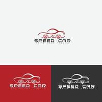 piatto auto logo design con veloce velocità concetto, auto linea logo vettore icona illustrazione semplice linea stile
