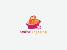 shopping logo design modello concetto per digitale acquisti, supermercato, in linea shopping logo vettore