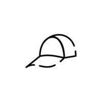 cappello, accessorio, moda tratteggiata linea icona vettore illustrazione logo modello. adatto per molti scopi.