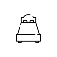 letto, Camera da letto tratteggiata linea icona vettore illustrazione logo modello. adatto per molti scopi.