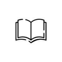 prenotare, leggere, biblioteca, studia tratteggiata linea icona vettore illustrazione logo modello. adatto per molti scopi.
