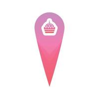 Cupcake Posizione logo pendenza design modello icona elemento vettore