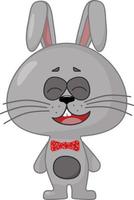 un' grigio coniglio con un' rosso arco. vettore illustrazione.