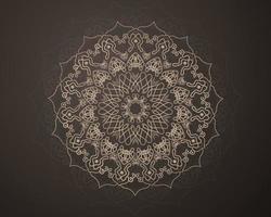 boemo mandala Stampa, anti stress colorazione prenotare, tatuaggio design orientale o indiano, islamico misterioso mano disegnato ornamento per meditazione o yoga vettore illustrazione. oro colore