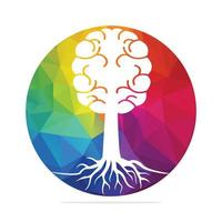 cervello albero radici concetto design. albero in crescita nel il forma di un' umano cervello. vettore
