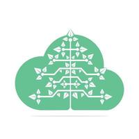 nube digitale Natale albero. tecnico triangolo albero vettore modello design.
