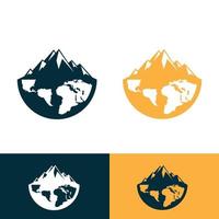 globale montagna logo modello design vettore. inverno destinazioni viaggio agenzia logo. vettore