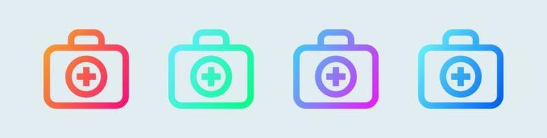 medico Borsa linea icona nel pendenza colori. visite mediche kit segni vettore illustrazione.
