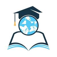 internazionale formazione scolastica concetto design. formazione scolastica globo icona logo vettore modello.