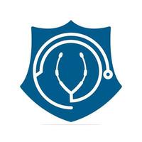 stetoscopio medico ospedale logo design. Salute cura simbolo. medico vettore logo design.