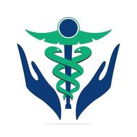 caduceo medico logo vettore design. medico concetto vettore modello design.