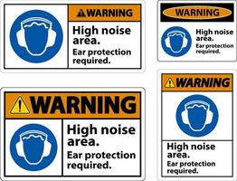 avviso di protezione dell'orecchio richiesto segno su sfondo bianco vettore