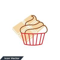 Cupcake icona logo vettore illustrazione. Cupcake cibo simbolo modello per grafico e ragnatela design collezione