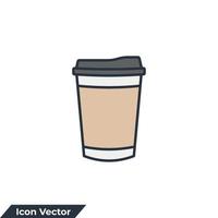 caffè tazza cono icona logo vettore illustrazione. monouso tazza simbolo modello per grafico e ragnatela design collezione