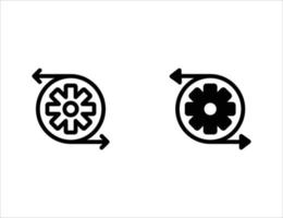 integrazione icona. schema icona e solido icona vettore