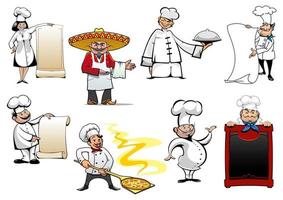 varietà cartone animato chef e fornai vettore