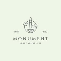 monumento linea arte design icona logo design vettore minimalista