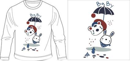 bambino koala e coniglio grafico design vettore illustrazione