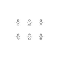 linea icona collezione di vettore segni e monocromatico simboli disegnato con nero magro linea. adatto per negozio, siti, app. laboratorio lampadina, progresso, leggero lampadina, chimico, nube, intersecato cerchi sotto uomo