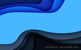 Multi colorato astratto blu e nero ondulato papercut sovrapposizione strati sfondo. eps10 vettore