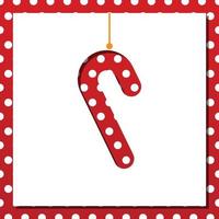 carta tagliare Natale caramella canna con strisce icona isolato su bianca sfondo. allegro Natale e contento nuovo anno. carta arte stile. vettore
