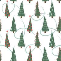 senza soluzione di continuità modello con decorato Natale alberi vettore illustrazione