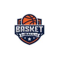 illustrazione vettoriale di design del logo dell'emblema della squadra di basket