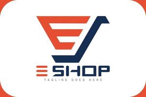 creativo minimalista e-commerce logo design vettore