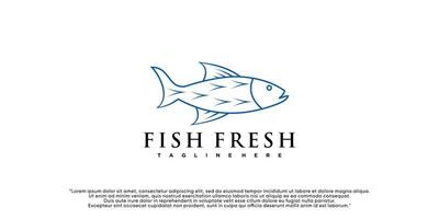 pesce logo icona design con concetto semplice premio vettore