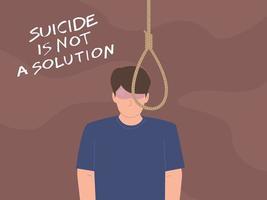 sociale consapevolezza concetto manifesto per fermare suicidio vettore
