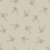 senza soluzione di continuità modello di scarabocchio fiori. mano disegnato giungla fiore anthurium su un' beige sfondo. decorativo vettore esotico tropicale elemento per inviti carte, tessile, Stampa e design.