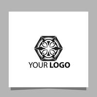 il floreale logo con geometrico stile è disegnato su carta e è molto adatto per interno Residenziale boutique e altri vettore