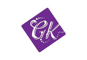 gk lettera logo e icona design modello vettore