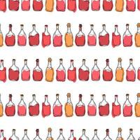 vettore modello con bottiglie di rosso e bianca vino su un' bianca sfondo, alcool nel un' bicchiere bottiglia, illustrazione per confezione, caffè, barre, prodotti.