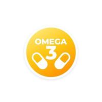 omega 3 capsule icona, vettore cartello