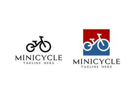 ragazzo spingere bicicletta bicicletta silhouette logo design ispirazione vettore