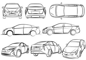 Illustrazione vettoriale di auto eco-compatibili