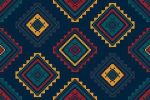 ikat etnico ungherese polacco popolare modello design. azteco tessuto tappeto boho mandala tessile arredamento sfondo. tribale nativo motivo fiore tradizionale ricamo vettore illustrato