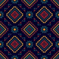 ikat etnico ungherese polacco popolare modello design. azteco tessuto tappeto boho mandala tessile arredamento sfondo. tribale nativo motivo fiore tradizionale ricamo vettore illustrato