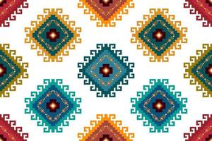 ikat etnico ungherese polacco popolare modello design. azteco tessuto tappeto boho mandala tessile arredamento sfondo. tribale nativo motivo fiore tradizionale ricamo vettore illustrato