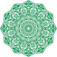 mandala design nel un' bianca sfondo.verde colore decorativo design. vettore