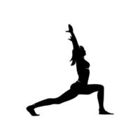 silhouette yoga posa. un' movimento per rilassare vettore
