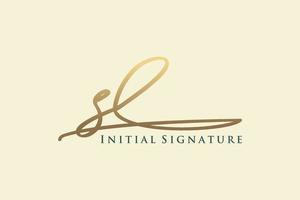 iniziale sl lettera firma logo modello elegante design logo. mano disegnato calligrafia lettering vettore illustrazione.