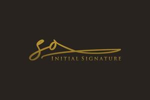 iniziale così lettera firma logo modello elegante design logo. mano disegnato calligrafia lettering vettore illustrazione.