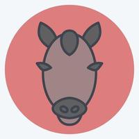 icona cavallo. relazionato per animale testa simbolo. colore compagno stile. semplice design modificabile. semplice illustrazione. carino. formazione scolastica vettore